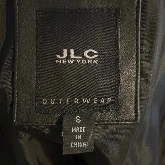 JLC New York black leather zip up jacket! - Picture 3 of 5